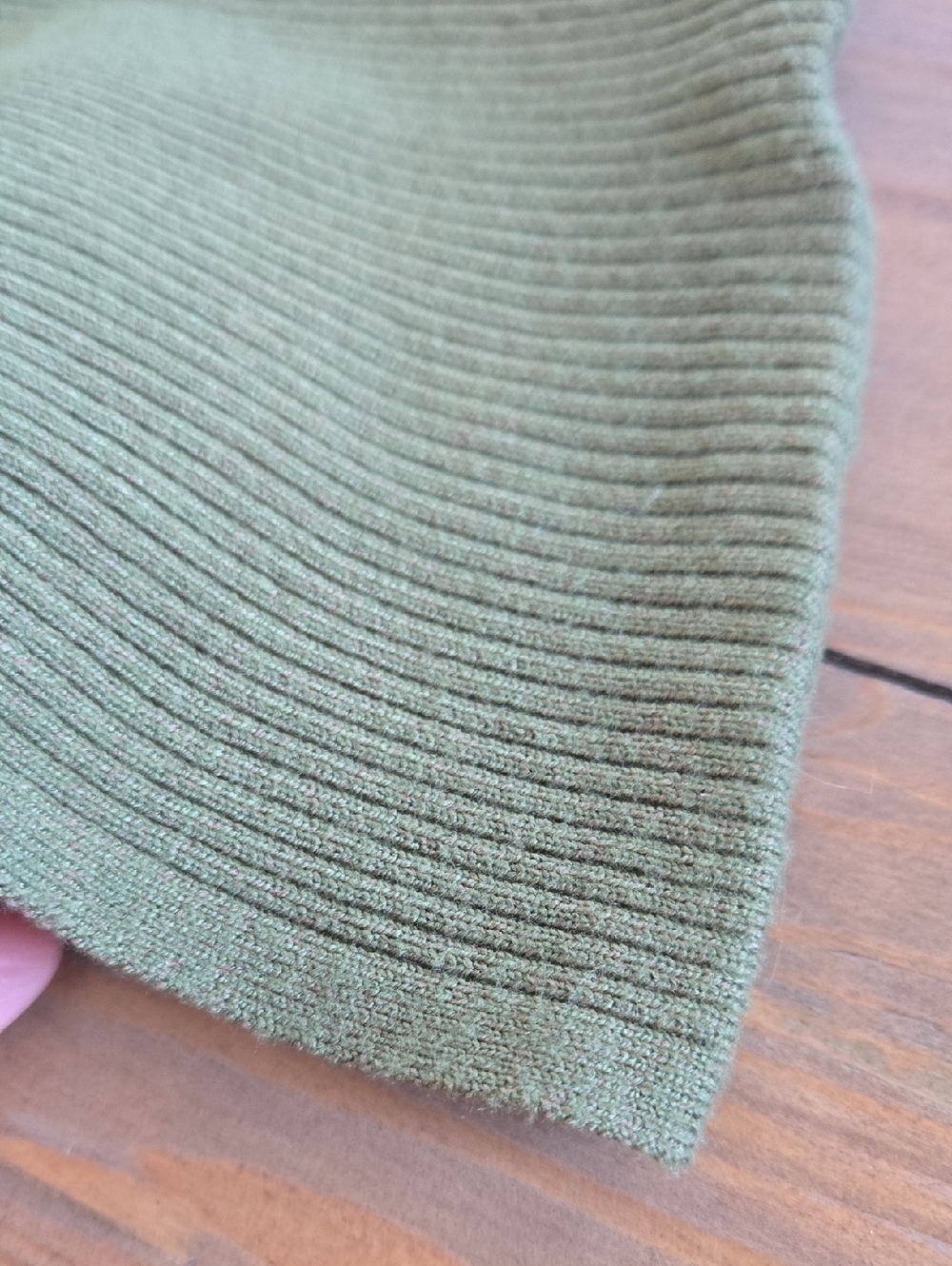 Green Ribbed Knit Midi Dress - Picture 3 of 4